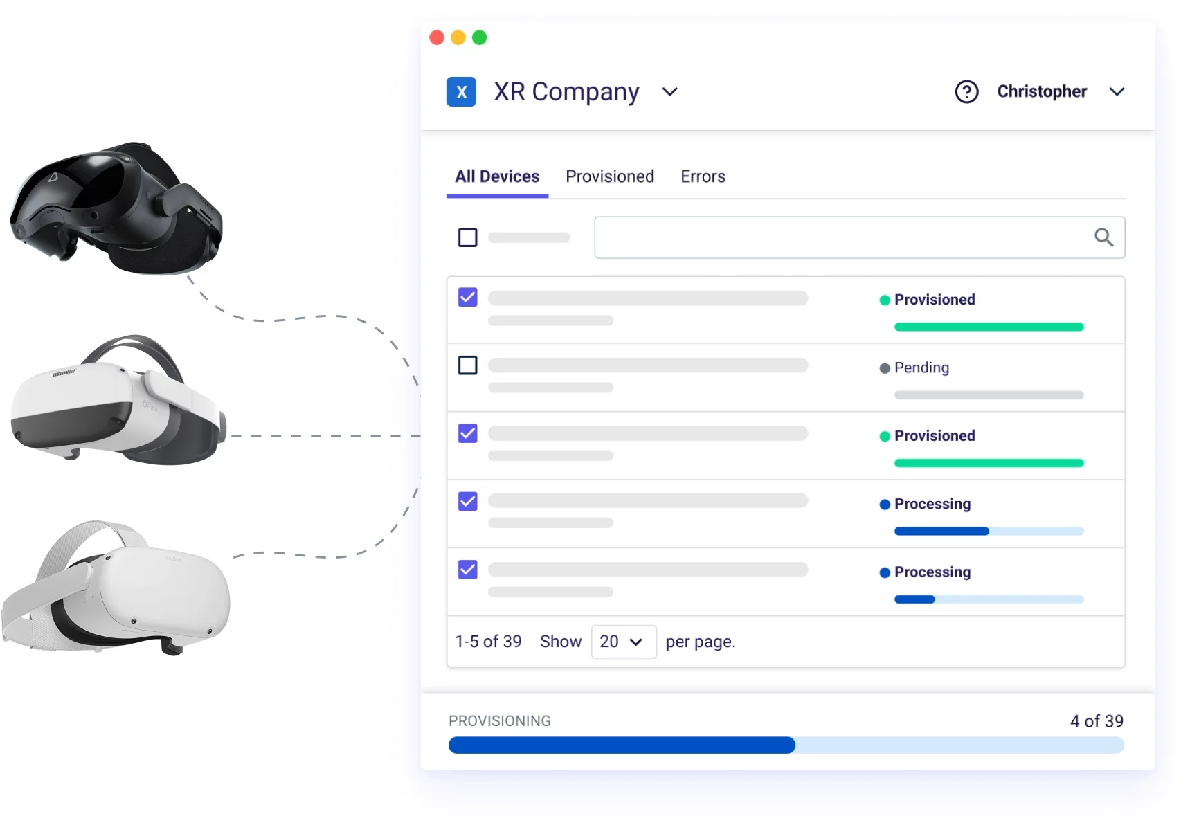 Device setup on sale oculus quest